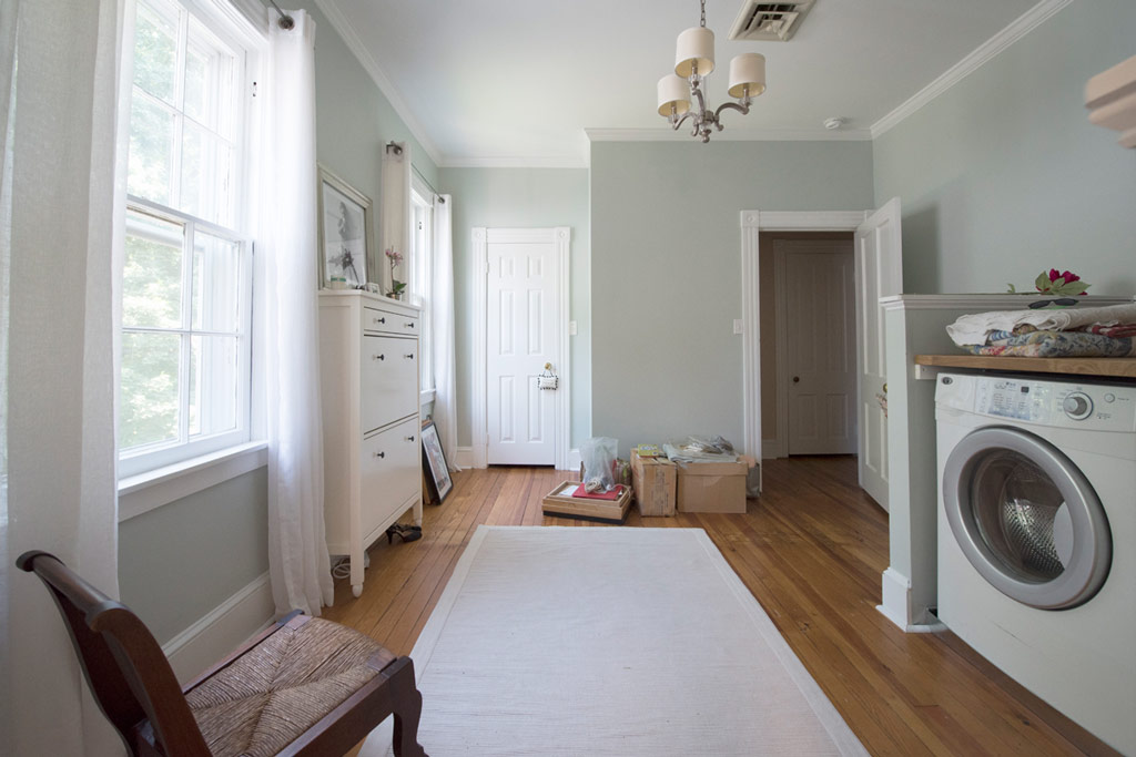 Previous bedroom space was re-purposed to add a second floor laundry room.
