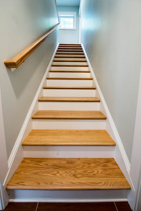 Stairs leading to the new second floor home area.