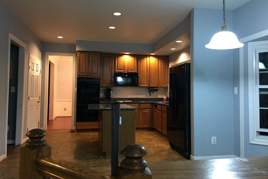 Existing kitchen was separated from dinning room before remodel.