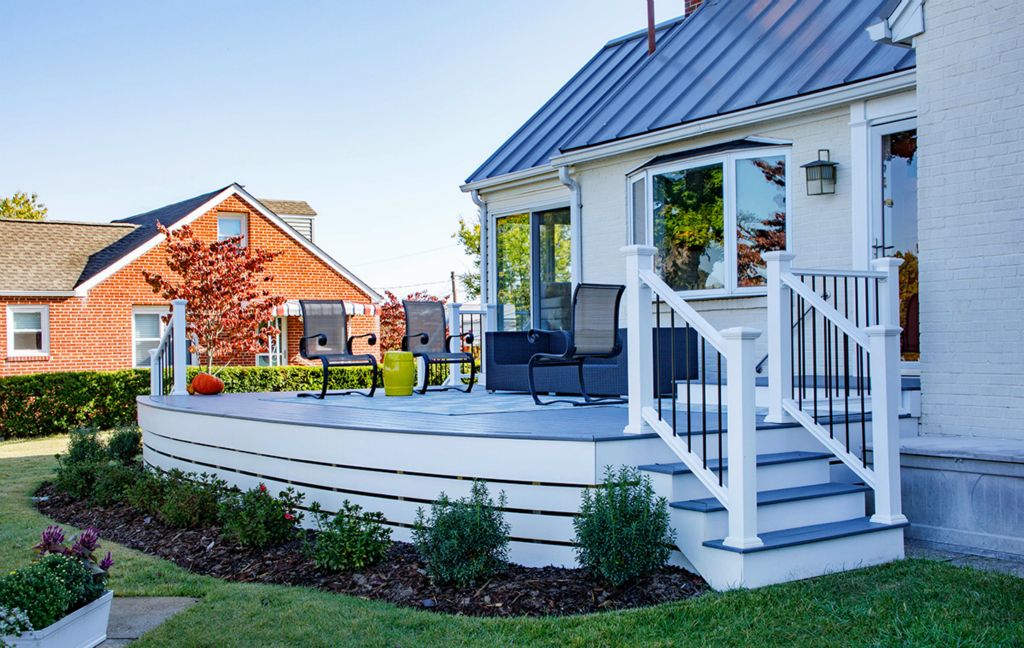 Custom curvature gives this deck a nautical flair.