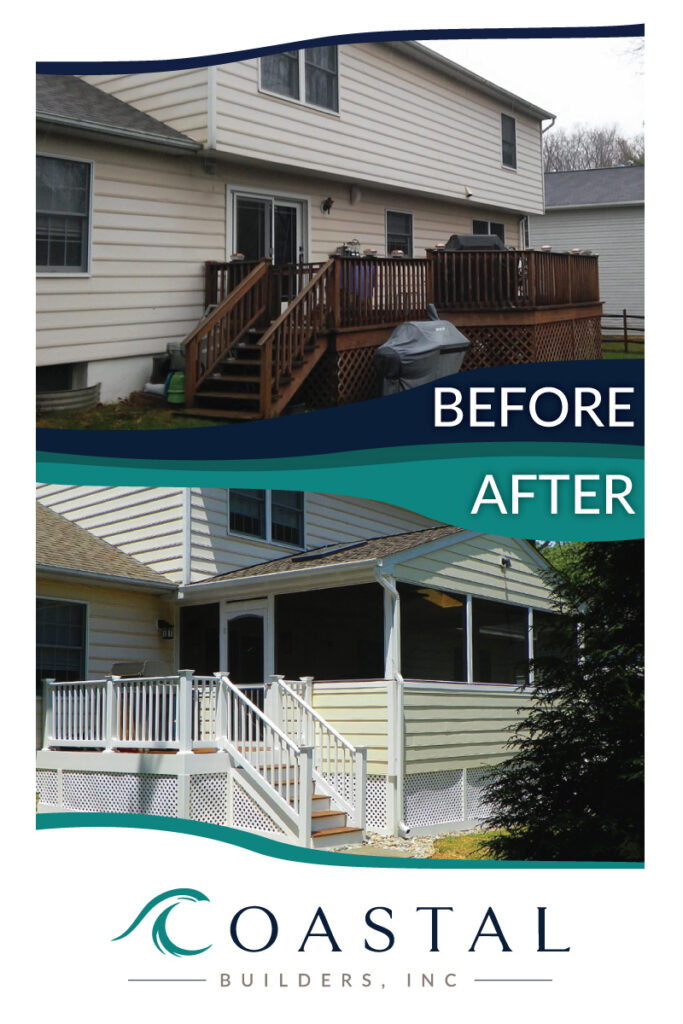 Screened in porch addition - Before & After