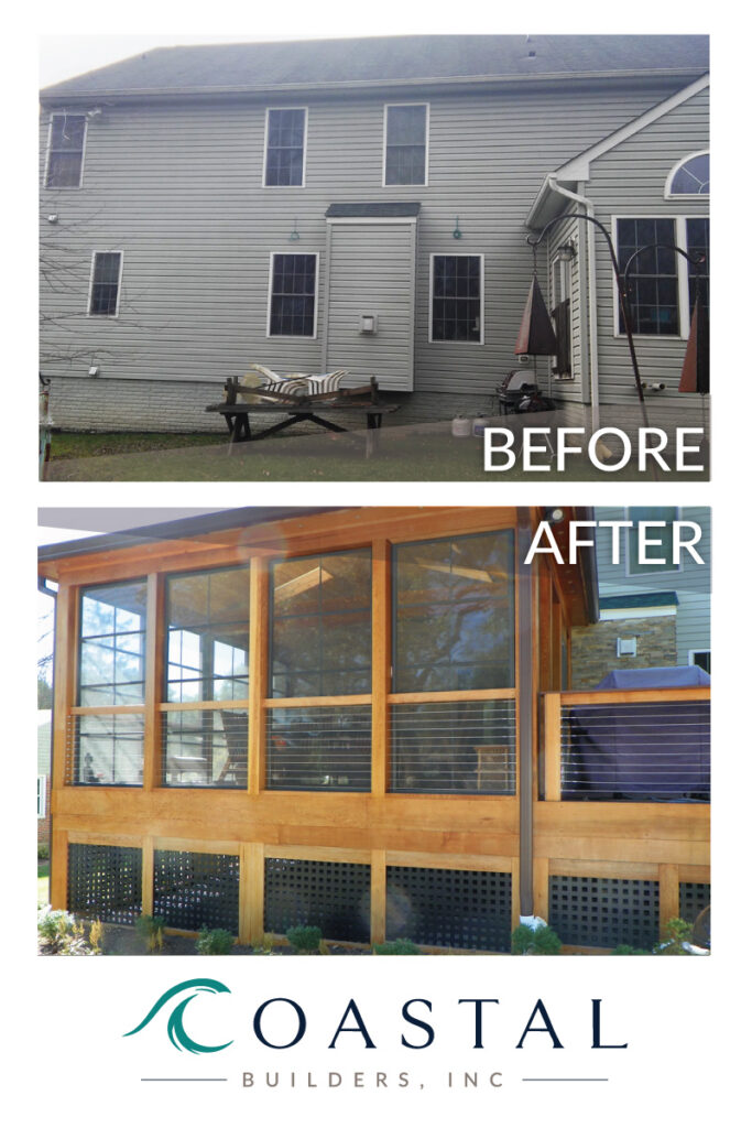 Luxury Screened porch - before and after