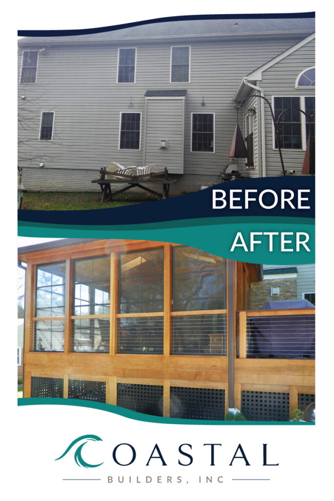 Luxury Screened porch - before and after