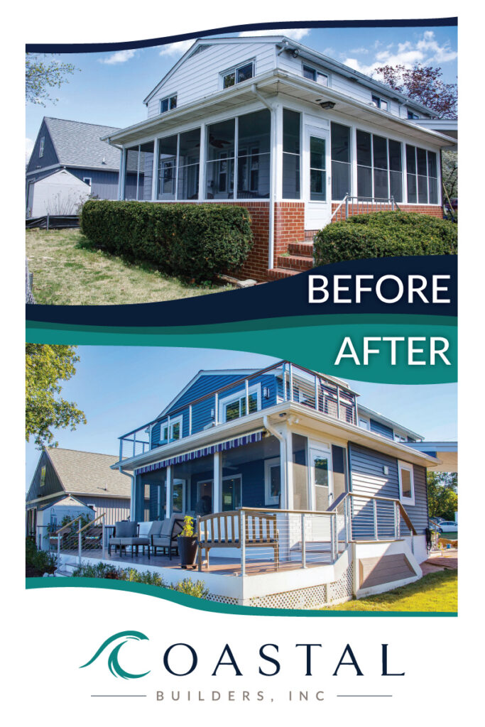 Exterior Before and After whole house remodel