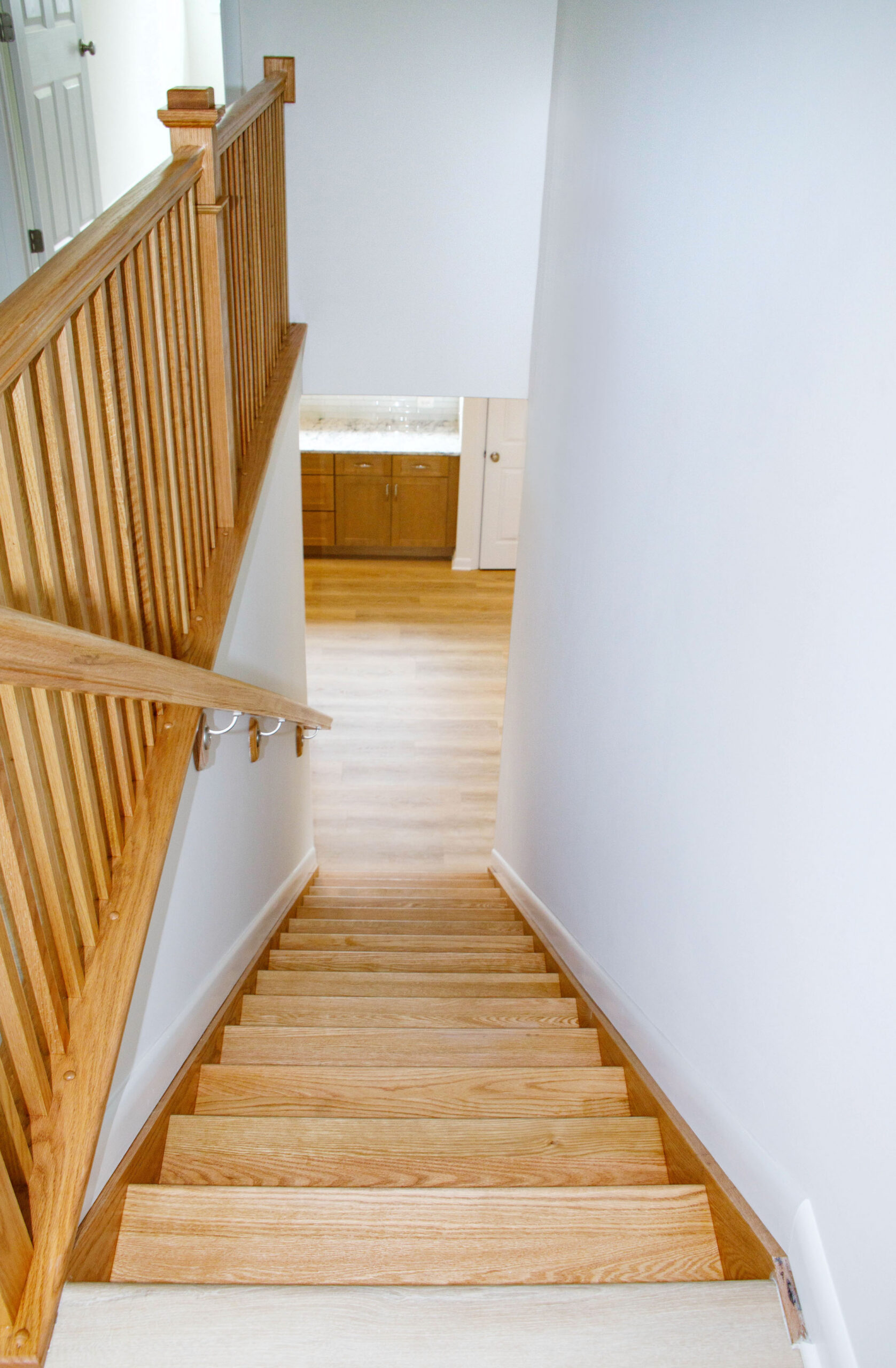 Oak stairs and railing