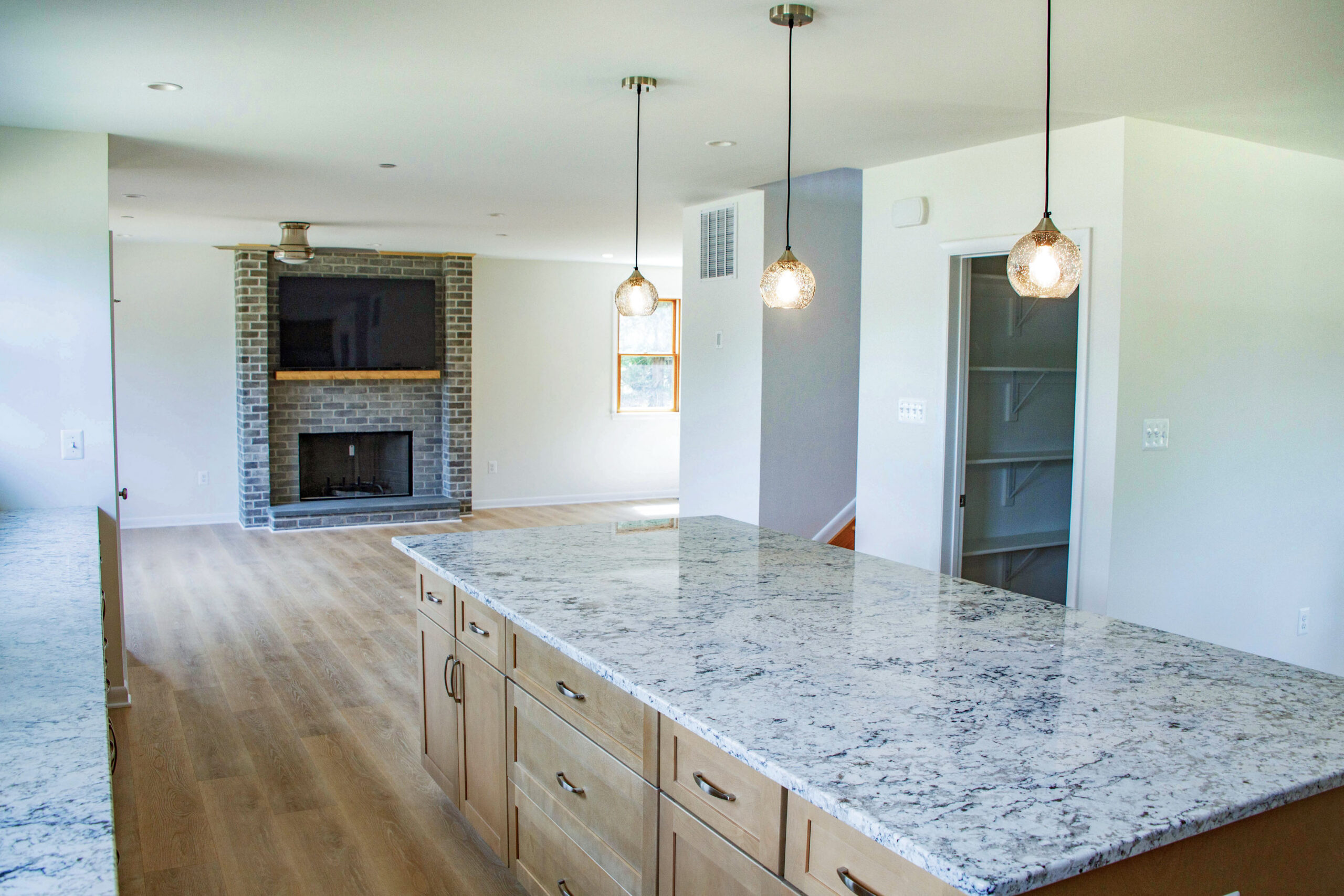 open-concept kitchen and family room