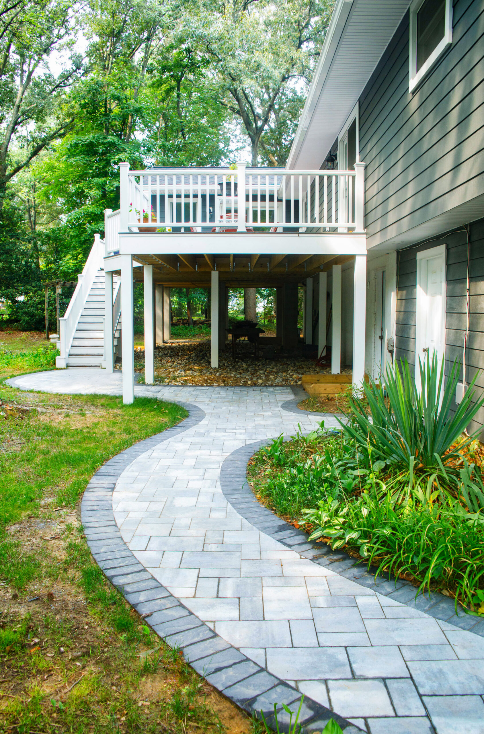 back deck path and stairs
